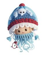 amigurumi polpo su bianca sfondo indossare Santa cappello grafico per Natale foto