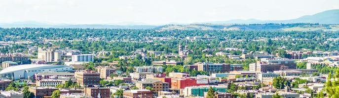 skyline della città di spokane washington e vista sulla valle di spokane foto