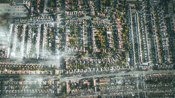 aereo Visualizza su Residenziale parte di Brighton nel giorno luce, est sussex, UK foto