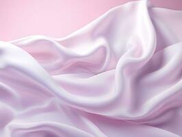 bellissimo seta pastello rosa viola bianca stoffa galleggiante volante nel il aria generativo ai foto