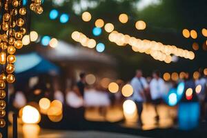 un' sfocato Immagine di persone a un' festa. ai-generato foto