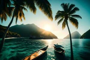 il caraibico isole siamo un' Paradiso per i viaggiatori. ai-generato foto