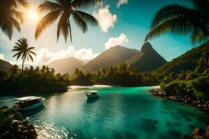 il bellissimo tropicale isola di st lucia. ai-generato foto