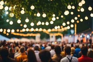 un' folla di persone a un all'aperto evento. ai-generato foto