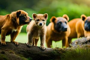 foto sfondo il foresta, cuccioli, il animali, il animali, il animali, il animali,. ai-generato