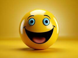 giallo smiley emoji con isolato sfondo generativo ai foto