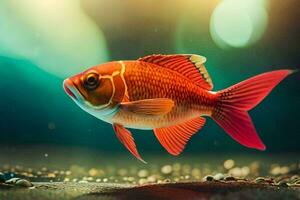 un' rosso pesce nuoto nel il acqua. ai-generato foto