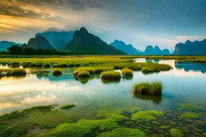 il li fiume nel Cina. ai-generato foto