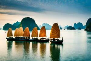 halong baia, Vietnam. ai-generato foto