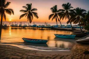 il tramonto nel il caraibico. ai-generato foto