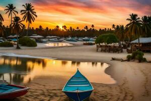 il tramonto nel il caraibico. ai-generato foto