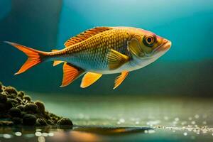 un' pesce nuoto nel il acqua. ai-generato foto