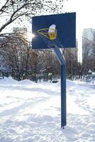 pallacanestro netto nel inverno foto
