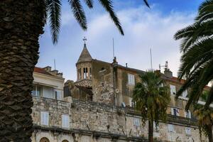 case e Cattedrale di santo Domnio, Dujam, duje, campana Torre vecchio cittadina, diviso, Croazia foto