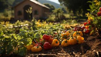 agricoltura natura fresco, biologico cibo, salutare mangiare, verde verdura giardino generato di ai foto