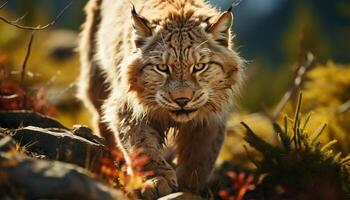 maestoso tigre a piedi nel il selvaggio, bellezza nel natura la tranquillità generato di ai foto