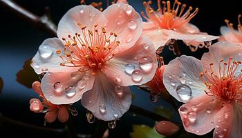 freschezza di natura bellezza nel un' singolo rosa fiore fiorire generato di ai foto
