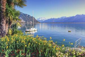 Ginevra lago a Montreux, Vaud, Svizzera foto