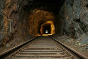 il mio tunnel grotta ferrovia profondo. creare ai foto