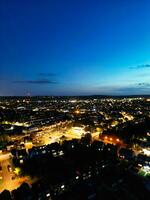 aereo Visualizza di illuminato Residenziale quartiere di luton città di Inghilterra foto