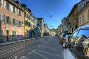 strada nel vecchio carouge città, Ginevra, Svizzera foto