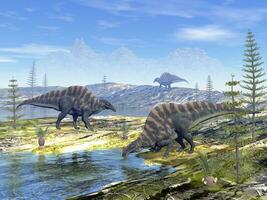 Ouranosaurus dinosauri - 3d rendere foto