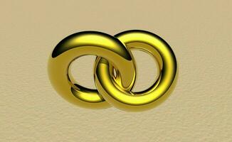 oro anelli - 3d rendere foto