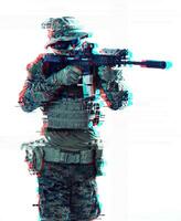 soldato mirando laser vista ottica problema tecnico foto