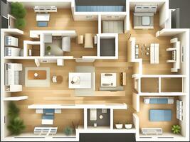 3d interpretazione moderno casa interno design. foto