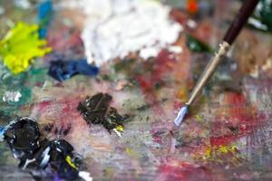 tavolozza dei colori del pennello artistico brush foto