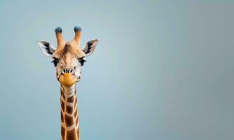 animale mondo su un' minimo sfondo, giraffa. ai generato. professionista foto. foto
