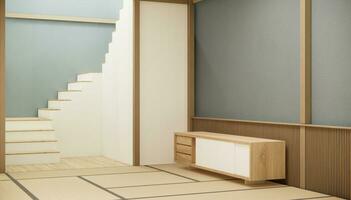 moderno Giappone stile e decorato con Consiglio dei ministri su bianca parete. foto
