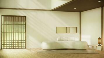 minimalista giappone stile vivente camera decorato con divano.3d interpretazione foto