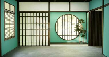 pulito verde moderno camera giapponese stile. foto