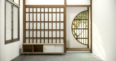 tv Consiglio dei ministri nel moderno vuoto camera giapponese - zen stile, minimo disegni. foto