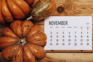 novembre 2019 mensile calendario foto