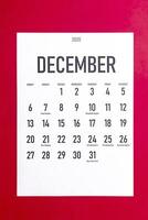 dicembre 2020 calendario con vacanze foto