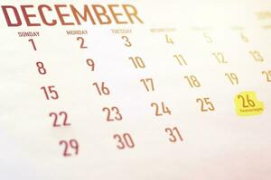 dicembre calendario con kwanza inizio Data foto