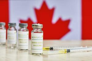 Tashkent, Uzbekistan - dicembre 7, 2020 massa vaccinazione nel Canada con biontech vaccino foto