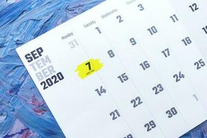 lavoro duro e faticoso giorno. settembre 2021 calendario. mensile calendario foto