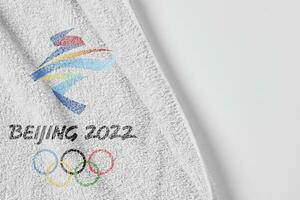 Pechino 2022 inverno olimpico Giochi e asciugamano foto