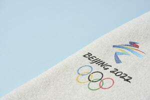 Pechino 2022 inverno olimpico Giochi e asciugamano foto