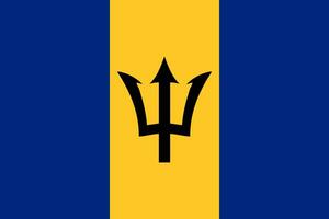 il ufficiale attuale bandiera di barbados. stato bandiera di barbados. illustrazione. foto