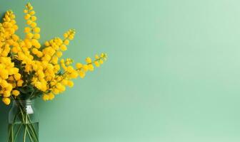 vivace mazzo di mimosa fiori. creato di ai foto