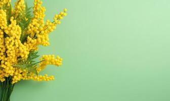 vivace mazzo di mimosa fiori. creato di ai foto