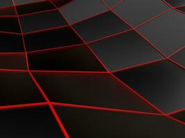 astratto nero backgorund con luminosa rosso Linee foto