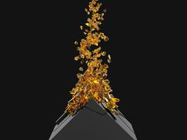 distrutto ambra oro pezzi a partire dal un' nero geometrico oggetto foto