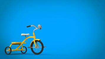 Vintage ▾ giallo bella triciclo - blu sfondo foto