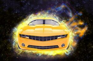 veloce auto giallo - starglow foto