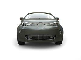 buio grigio moderno economico elettrico auto - davanti Visualizza avvicinamento tiro - 3d rendere foto
